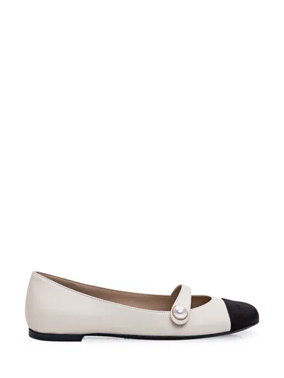 Roberto Festa Divy Leather Ballerina Shoes In White