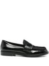 Roberto Festa Leather Fur Loafers In Black
