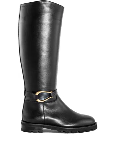 Roberto Festa Leather Knee-high Boots In Black