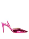Roberto Festa Hot Pink Leather Mules In Nude & Neutrals