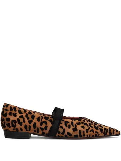 Roberto Festa Leopard-print Ballet Flats In Brown