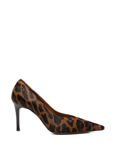 Roberto Festa Leopard-print Pointed-toe Leather Heeled Pumps In Animal Print