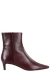 Roberto Festa Burgundy Leather Ankle Boot In Red