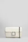 Roberto Festa Lunette Shoulder Bag In Beige Fabric In Beige
