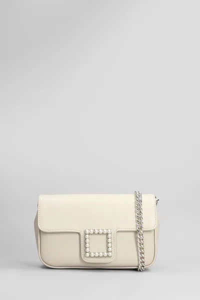 Roberto Festa Lunette Shoulder Bag In Beige Leather