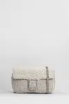 Roberto Festa Lunette Shoulder Bag In Beige Wool In Beige