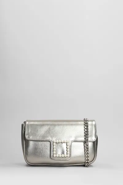 Roberto Festa Lunette Shoulder Bag In Gunmetal Leather