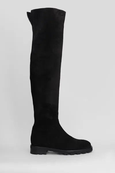 ROBERTO FESTA LUZ LOW HEELS BOOTS IN BLACK SUEDE