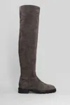 Roberto Festa Luz Low Heels Boots In Dark Brown Suede In Multi