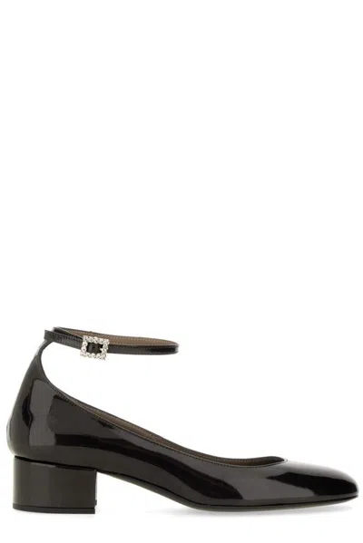Roberto Festa Margot Mary Jane Flats In Black