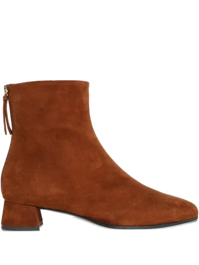 Roberto Festa Mavi Suede Zip Boots In Brown
