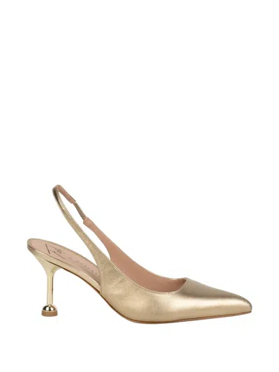 Roberto Festa Metallic Slingback Pumps In Gold