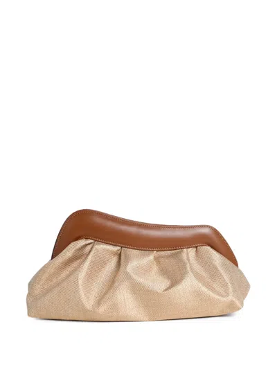 Roberto Festa Nayara Leather-trim Clutch Bag In Nude