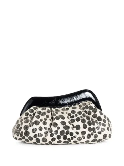 Roberto Festa Nayara Polka-dot Clutch Bag In Brown