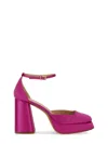 ROBERTO FESTA NICLA" SILK HEELS WITH ANKLE STRAP AND BLOCK HEEL