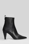 Roberto Festa Nova High Heels Ankle Boots In Black Leather In Multi