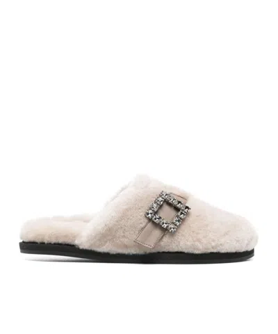 Roberto Festa Open-heel Muller Shoes In Beige
