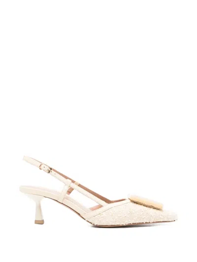 Roberto Festa Paloma Buckle Slingback Pumps In Neutral