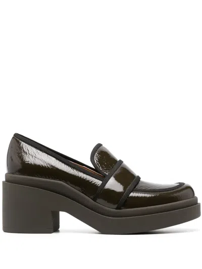 Roberto Festa Percy 70mm Block-heel Loafers In Green