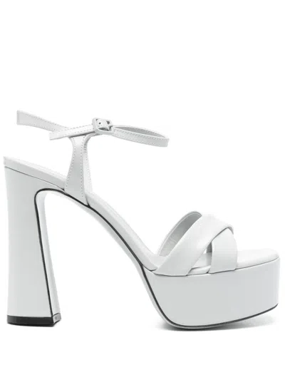 Roberto Festa Platform Block Heel Sandals In White