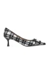 Roberto Festa Pointed-toe Pumps With Rhinestone Detailing In Tweed In Black