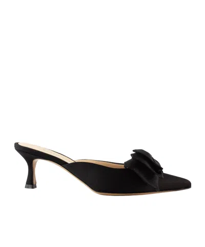 Roberto Festa Solis 50mm Bow-embellished Mules In Black