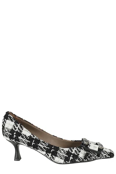 ROBERTO FESTA ROBERTO FESTA POINTED-TOE PUMPS WITH RHINESTONE DETAILING IN TWEED