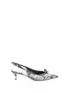 Roberto Festa Pointed-toe Slingback Pumps In Jacquard Fabric In Animal Print