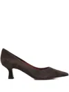 Roberto Festa Pointed-toe Suede Pumps In Brown