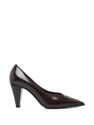 Roberto Festa Pointed-toe Leather Pumps In Brown