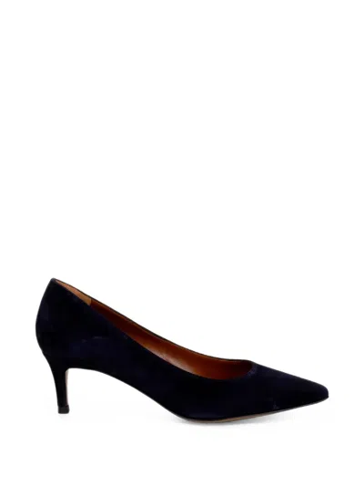 Roberto Festa Pointed-toe Suede-finish Pumps In Blue