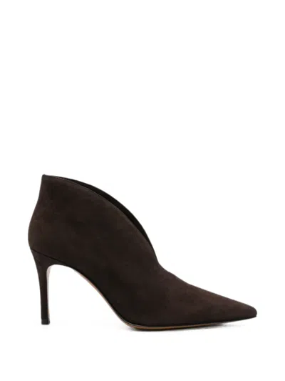 Roberto Festa Ankle Stiletto Pumps Pointed Toe Design In Black