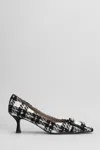 Roberto Festa Pointed-toe Pumps With Rhinestone Detailing In Tweed In Black