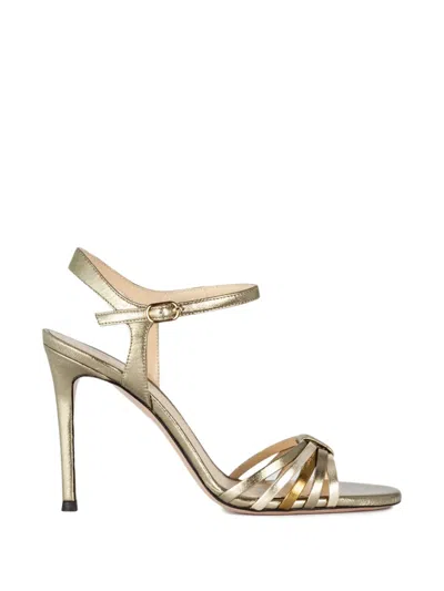 Roberto Festa Regen Metallic Heeled Sandals In Gold