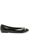 Roberto Festa Roberta Patent Leather Ballerina Shoes In Black