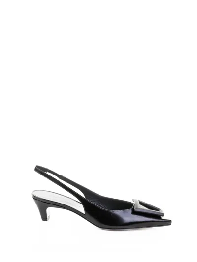 Roberto Festa Pointed Slingback Pump In Brushed Stone