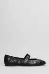 Roberto Festa Rock Ballet Flats In Black Leather In Black
