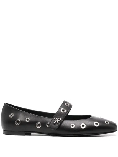 Roberto Festa Rock Ballet Flats In Black Leather