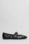 Roberto Festa Rock Ballet Flats In Black Leather In Black