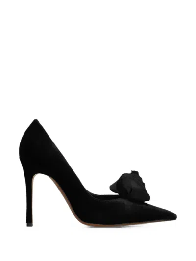 Roberto Festa Rose-detail Pointed-toe Pumps In Black
