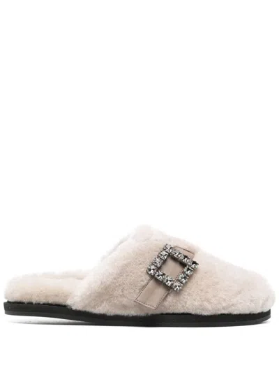 Roberto Festa Open-heel Muller Shoes In Beige