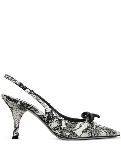 Roberto Festa Marigold Pumps In White Fabric In Black