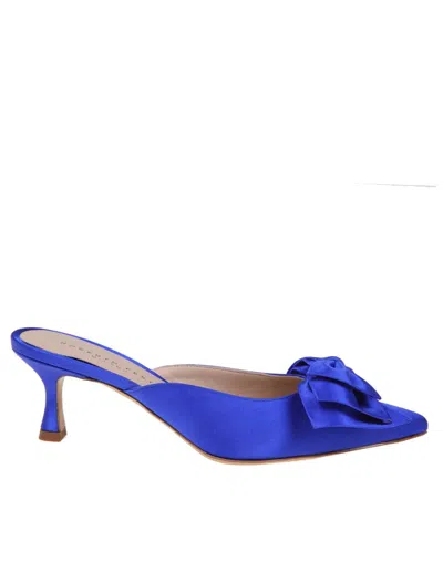 Roberto Festa Satin Sabot In Blu Royal