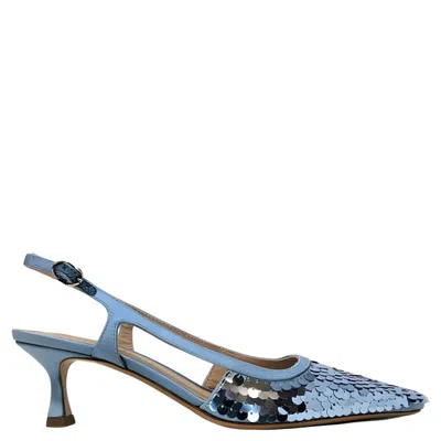 Roberto Festa Sequence Snip Toe Slingback Heel In Blue