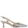 Roberto Festa Sequence Snip Toe Slingback Heel In Silver