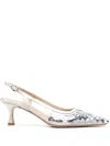 Roberto Festa Sequence Snip Toe Slingback Heel In Silber