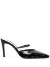 Roberto Festa Sequin Pointed 90mm Mules In Black