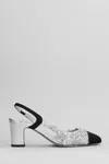 Roberto Festa Shirley Pumps In Silver Leather And Fabric In Silver