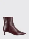 Roberto Festa Burgundy Leather Ankle Boot In Red