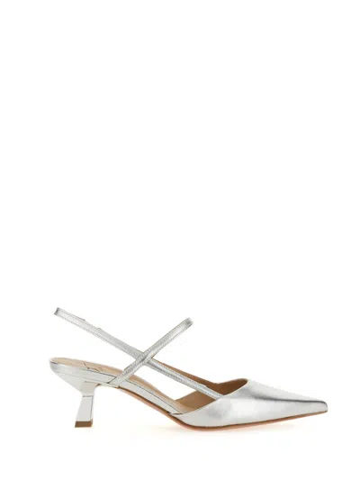 Roberto Festa Silver Amai Pointed-toe Leather Sandals In White